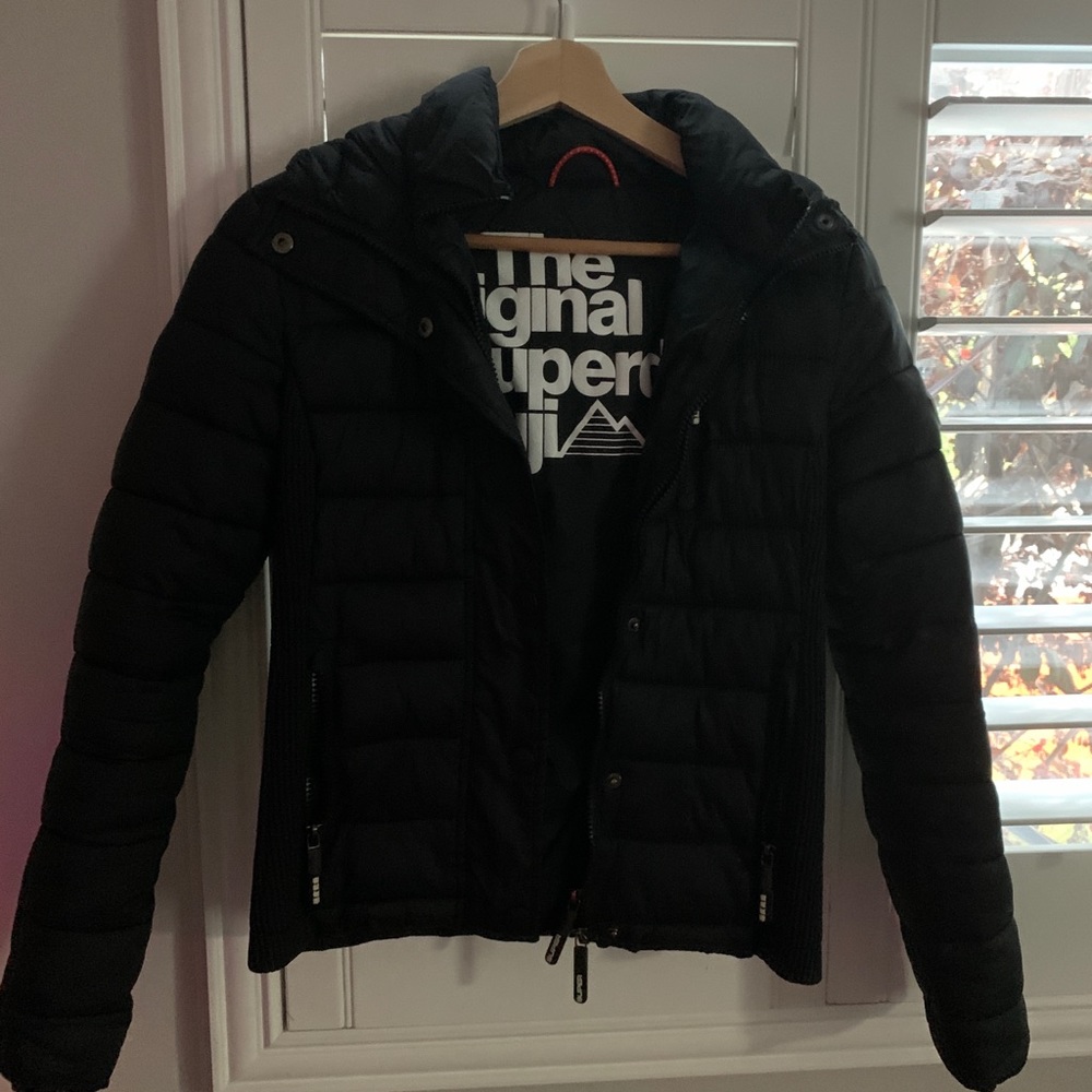 Superdry black puffer jacket